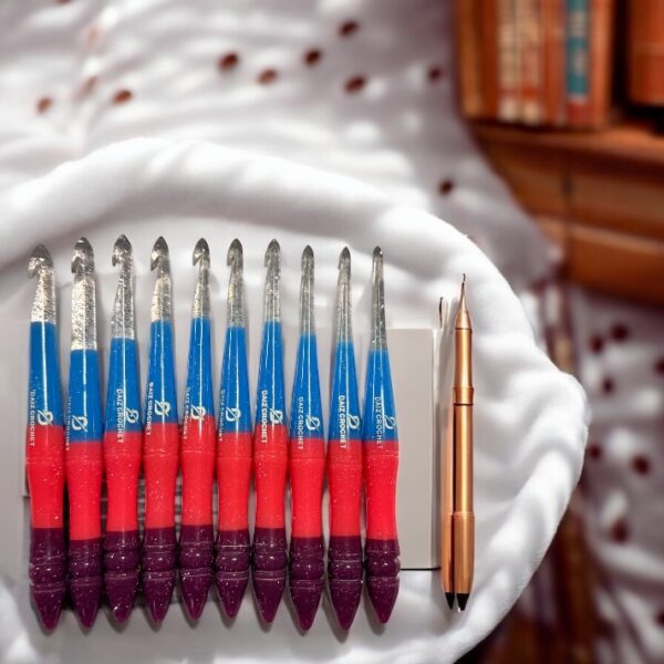 Multi-color Glitter Resin Crochet Hook